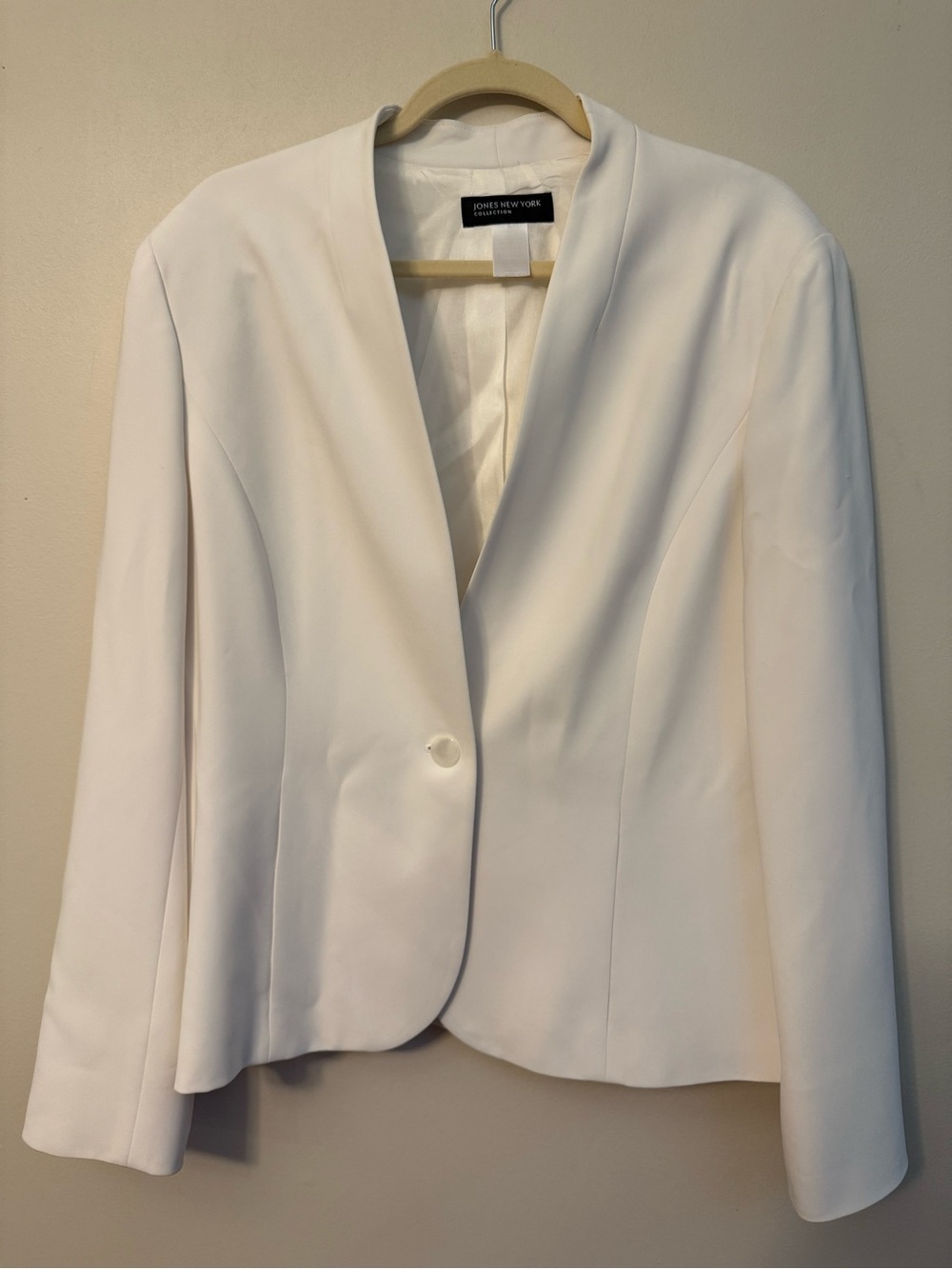 Jones New York Off-White Single-Button Women's Blazer